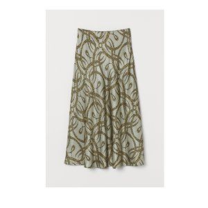 Richard Allan x H&M Collab Patterned Skirt Sz 14 Olive Green